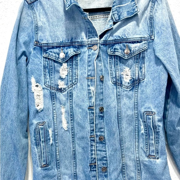 Windsor Light Blue Denim 100% cotton Jacket LARGE - Picture 4 of 7